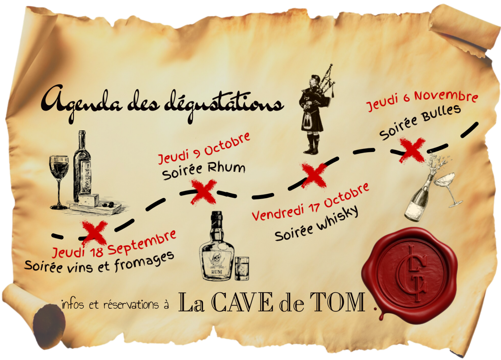 AGENDA DES DÉGUSTATIONS